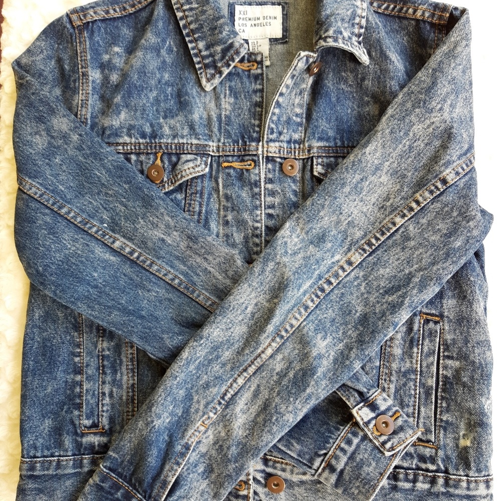 Vintage Blue Denim Frosted Jean Jacket